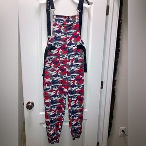 Red, White, and Blue Camouflage Overalls
